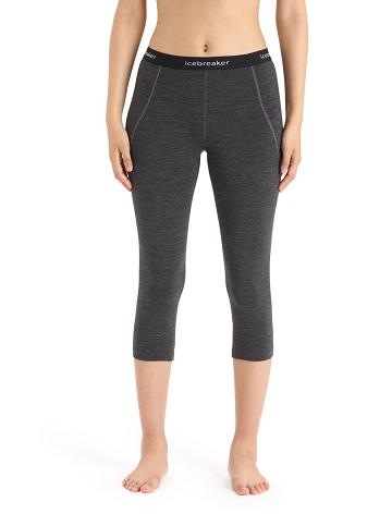 Dámské Base Layers Icebreaker BodyfitZone™ Merino 260 Zone 3/4 Thermal Leggings Černé | CZ 1079EBCX